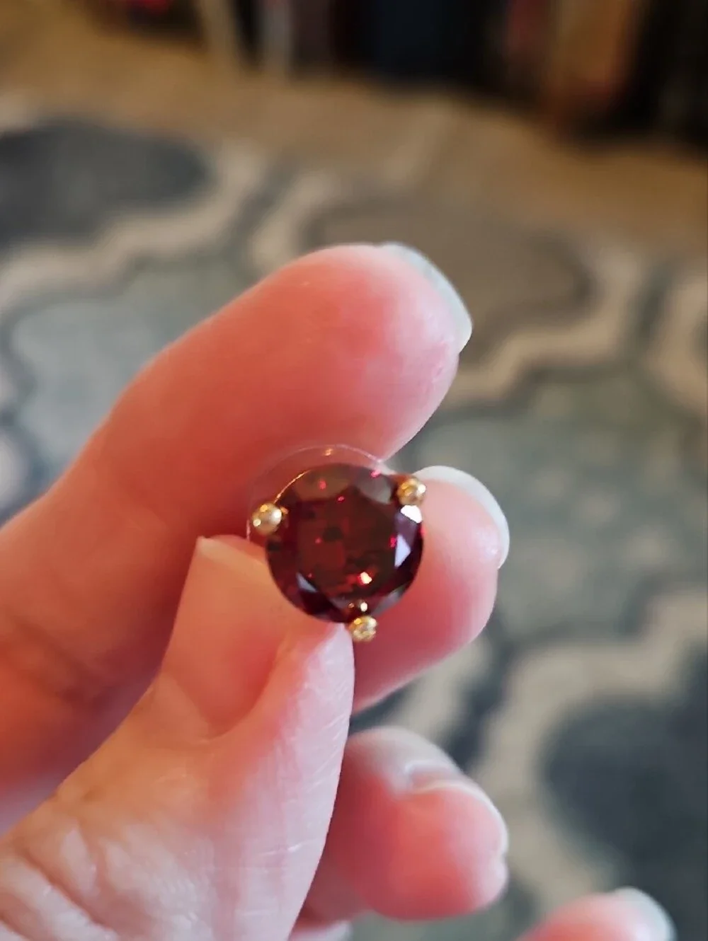 kate spade Gold-Tone Stud Earrings with Garnet colored Gemstones